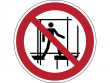 23: Verbotsschild - Benutzen des unvollst&auml;ndigen Ger&uuml;stes verboten (gem&auml;&szlig; DIN EN ISO 7010)